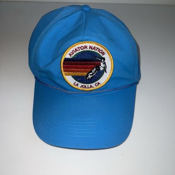 Aviator Nation Signature La Jolla San Diego Vintage Nylon Hat SnapBack Blue - Picture 4 of 13